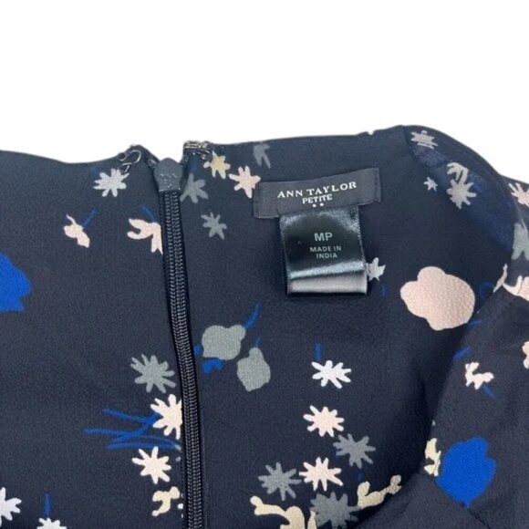 Ann Taylor Dress Lined Black Floral Size M Petite - Picture 4 of 6